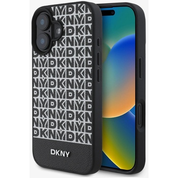 DKNY PU кожа с повтарящ се модел с долна ивица MagSafe заден капак за iPhone 16 Plus черен DKNY | Lilav | МЪЖЕ | UNI