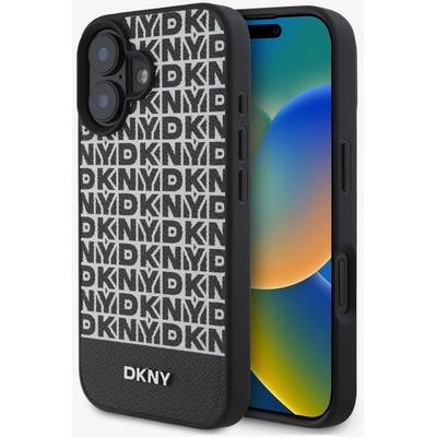DKNY PU кожа с повтарящ се модел с долна ивица MagSafe заден капак за iPhone 16 Plus черен DKNY | Lilav | МЪЖЕ | UNI