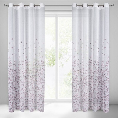 Takoy Dekorační závěs NOEMI z lehkého etamínu s potiskem drobných lístků 140 x 250 cm-HF-416773 | 140 x 250 cm
