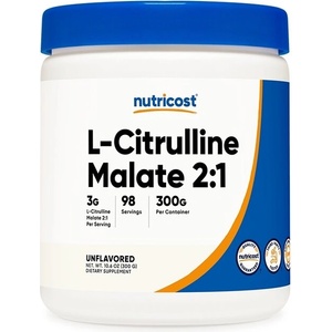 Nutricost Мускулна маса - Л-Цитрулин (малат) L-Citrulline, 300 g Nutricost (12195 (003101) NC)