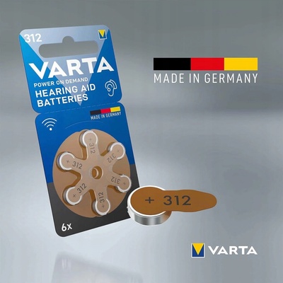 Varta Hearing Aid Type 312 6ks 24607101416