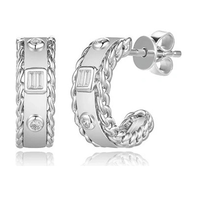 Silverino náušnice so zirkónmi 8538