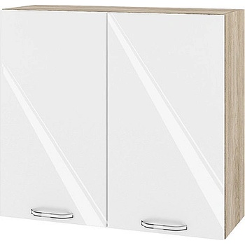 ИРИМ Горен кухненски шкаф Сити АРФ-Бяло гланц-05-4 80 см