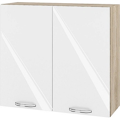 ИРИМ Горен кухненски шкаф Сити АРФ-Бяло гланц-05-4 80 см