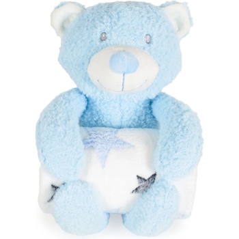 Cangaroo Бебешко одеяло с мека играчка Cangaroo - Rory Bear, 90 х 75 cm, синьо (111966)