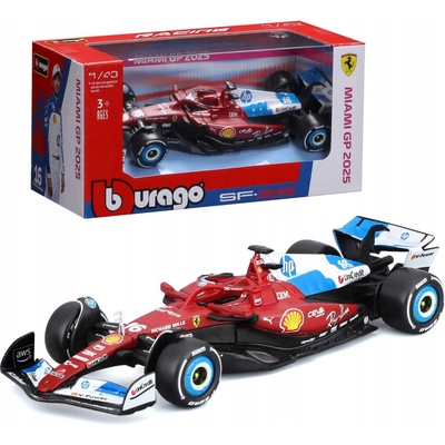 Model Bburago Ferrari SF-25 č. 16 Charles Leclerc Miami 1:43