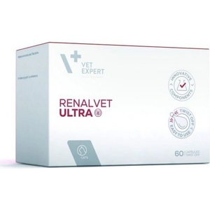 VetExpert RenalVet Ultra - предназначен за подпомагане на бъбречната функция при възрастни котки - препоръчва се в случаи на значително намалена бъбречна функция. , 60 капсули, Vet Expert - Полша