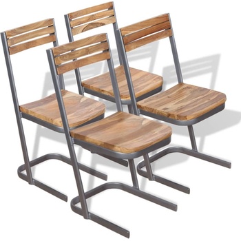 vidaXL Трапезни столове, 4 бр, тиково дърво масив (274357)