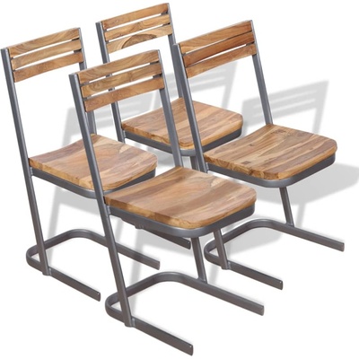 vidaXL Трапезни столове, 4 бр, тиково дърво масив (274357)