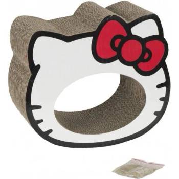 PET BRANDS Драскало за котка Pet Brands Hello Kitty Scratchtastic Cardboard Cat Scratcher - White - екологична, от картон 26 x 23 x 13 см, с добавена котешка трева, Англия - HK02