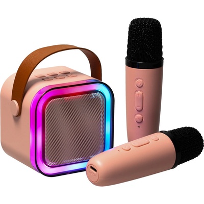 KIK Karaoke bluetooth reproduktor bezdrátový růžový