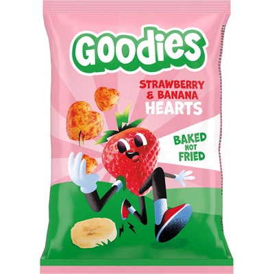 Chrumky srdiečka banán a jahoda Goodies 30 g