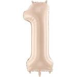Party Deco Фолиен балон цифра, 72 см, Тъмен Бежов - 1 (fb230t-1-013c)