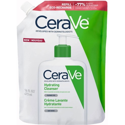CeraVe Хидратиращ измиващ крем за лице и тяло, пълнител, 473 ml