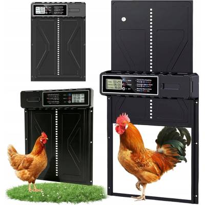 Solární automatická dvířka pro kurník s časovačem a LCD