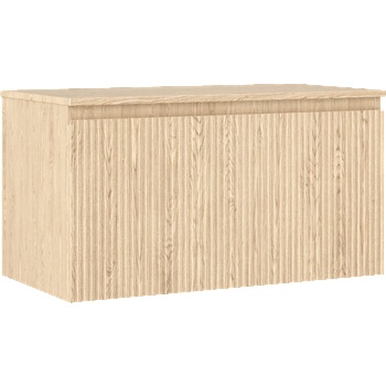 Mexen Rivel баня шкаф с умивалник 90 см с плот, 1 чекмедже, рифлована, дъб - 91A20-09047-1-BFC81 (91A20-09047-1-BFC81)