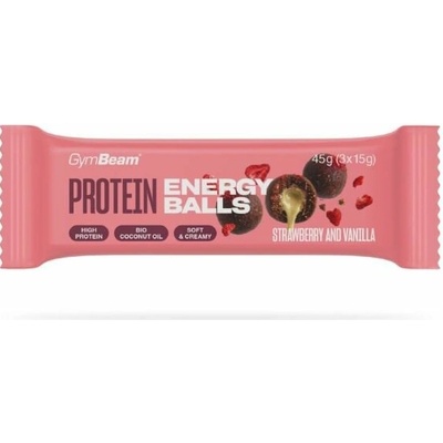 GymBeam Protein energy balls jahoda vanilka 45 g