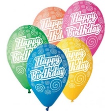 Balónik Happy Birthday mix 30cm