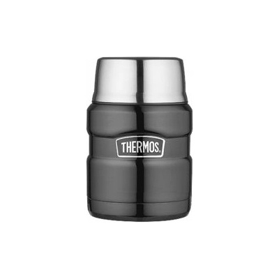 Thermos se skládací lžící a šálkem 470 ml metalicky šedá