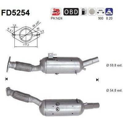 Filtr sazových částic, výfukový systém AS FD5254