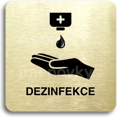 ACCEPT Piktogram dezinfekce IV - zlatá tabulka - černý tisk bez rámečku