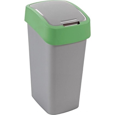 Curver® FLIP BIN 45L, na odpad šedostrieborný/zelený