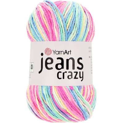 YarnArt Jeans Crazy 7205 ružovo modrá