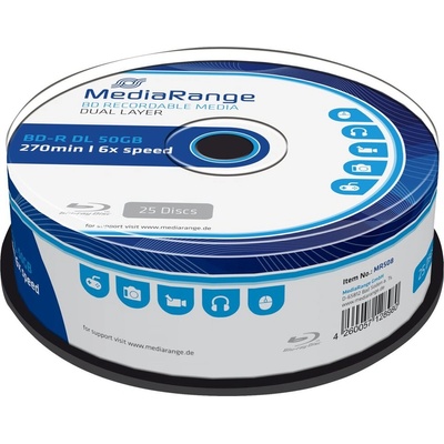 MediaRange MediaRange BD R Dual Layer 50GB 6x speed 25 броя Cakebox (MR508)