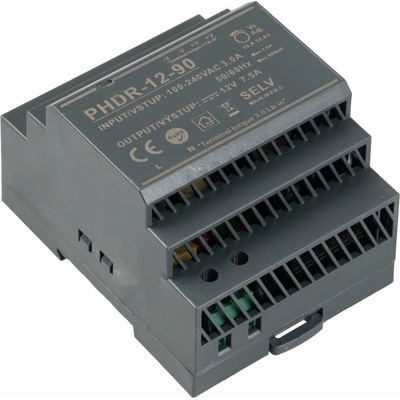 T-LED, LED zdroj 12V 90W PHDR-12-90 DIN lišta