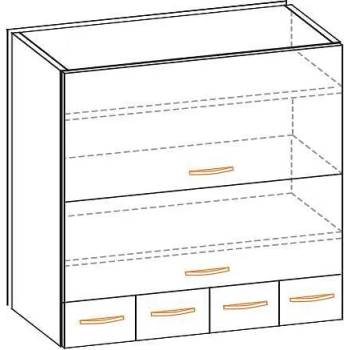 Image 1 of Горен шкаф с хоризонтални врати и чекмеджета Paula 80 ВШ