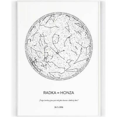 Hvězdná mapa 61 x 91,5 cm Tiskové plátno