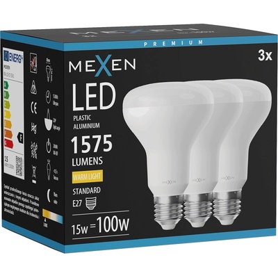 Mexen Nova 3x LED крушка E27, R80, 15W, Топла - 3000K, 1575 lm - L105-E27-1530-01x03 (L105-E27-1530-01x03)