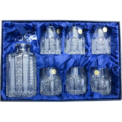 Bohemia Crystal Whisky set karafa + 6 sklenic na whisky brus Iris 330 ml