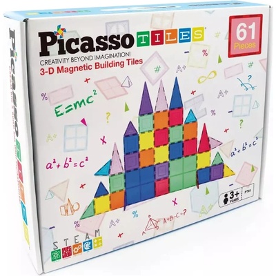 Picasso Tiles Magnetic Tiles 61 Pcs (pt61)
