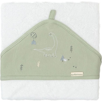 Bimbidreams Хавлия с качулка Bimbidreams - Trex, 100 x 100 cm, White/Green (8499000799861)