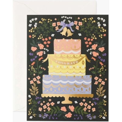 Rifle Paper Co. Přání k sňatku Wedding Cake, černá barva, papír