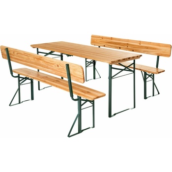 tectake 406013 pivný set franz ii, 3dielny, zložiteľný, s operadlami - hnedá