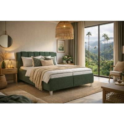 MAWS Venetto boxspring s úložným prostorem potah zelená NoN 34 matrace hard