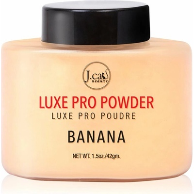 J.Cat Beauty Luxe Pro sypký fixačný púder s matným efektom 101 Banana 42 g