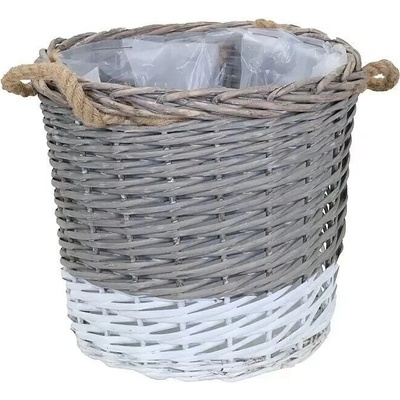A.H.G. Kvetináč ⌀ 28 cm 30 cm vŕbové prútie šedo-biely 65-WL2014-C