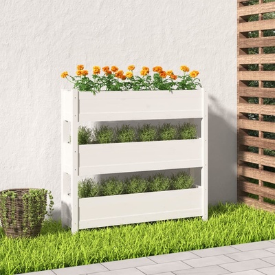 vidaXL Truhlík bílý 112 x 25 x 104,5 cm masivní borové dřevo