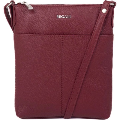 Segali dámska kožená crossbody kabelka 7001 B bordo