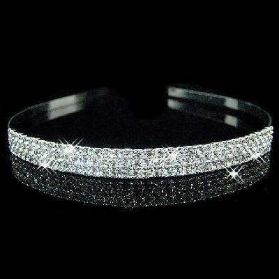 Naishide Jewelry Luxusní čelenka do vlasů s KRYSTALY - stříbrná
