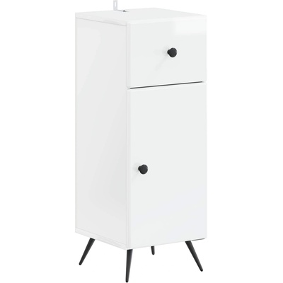 vidaXL Шкаф за баня BREDA Бял гланц 30 x 31 x 80 см (897489)