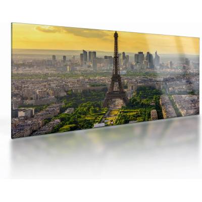 Sklenený obraz - Panoráma Paríža, jednodielne 100x50 cm na skle