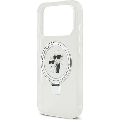 CG Mobile iPhone 17 Pro KARL LAGERFELD RINGSTAND KARL AND CHOUPETTE MAGSAFE силиконов протектор за телефон, удароустойчив, абсорбиращ, поддържащ, БЯЛ KLHMP17LHMRRSKCH (KLHMP17LHMRSKCH)