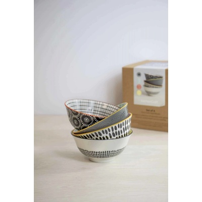 Kitchen Craft Sada keramických misek Monochrome 15,8x15,8x7,3cm