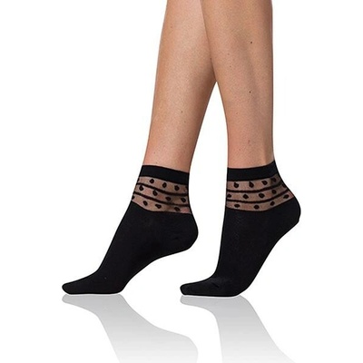TRENDY COTTON SOCKS dámské ponožky s ozdobným lemem černá