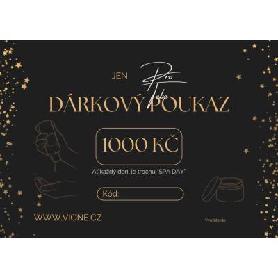 VIONE | Made for YOU Dárkový poukaz black 1000 Kč Druh: Elektronicky emailem