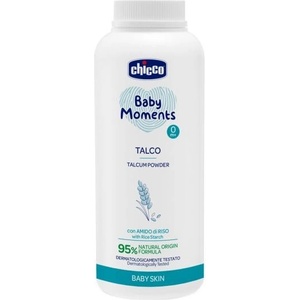 Chicco Бебешка пудра Baby Moments с оризово нишесте 95% натурални съставки 150 г (01225.80)